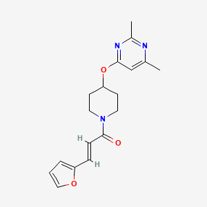 molecular formula C18H21N3O3 B2668212 (E)-1-(4-((2,6-dimethylpyrimidin-4-yl)oxy)piperidin-1-yl)-3-(furan-2-yl)prop-2-en-1-one CAS No. 2035001-35-3