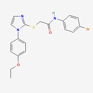 molecular formula C19H18BrN3O2S B2668214 N-(4-bromophenyl)-2-{[1-(4-ethoxyphenyl)-1H-imidazol-2-yl]sulfanyl}acetamide CAS No. 688336-31-4