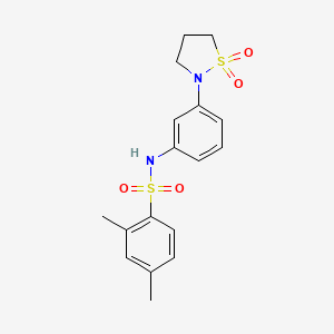 molecular formula C17H20N2O4S2 B2668215 N-(3-(1,1-dioxidoisothiazolidin-2-yl)phenyl)-2,4-dimethylbenzenesulfonamide CAS No. 951518-92-6