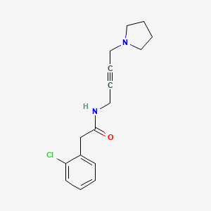 molecular formula C16H19ClN2O B2668224 2-(2-chlorophenyl)-N-(4-(pyrrolidin-1-yl)but-2-yn-1-yl)acetamide CAS No. 1396879-57-4