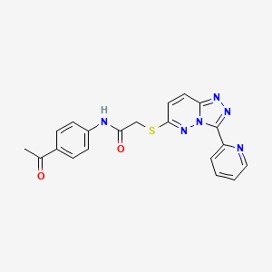 molecular formula C20H16N6O2S B2668241 N-(4-acetylphenyl)-2-{[3-(pyridin-2-yl)-[1,2,4]triazolo[4,3-b]pyridazin-6-yl]sulfanyl}acetamide CAS No. 868967-73-1