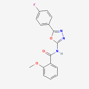 molecular formula C16H12FN3O3 B2668254 N-[5-(4-fluorophenyl)-1,3,4-oxadiazol-2-yl]-2-methoxybenzamide CAS No. 865285-59-2
