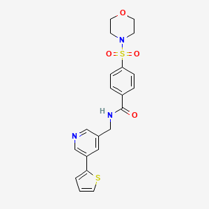 molecular formula C21H21N3O4S2 B2668271 4-(morpholine-4-sulfonyl)-N-{[5-(thiophen-2-yl)pyridin-3-yl]methyl}benzamide CAS No. 1904172-46-8
