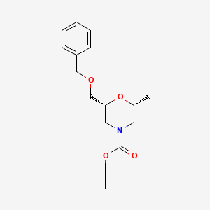 molecular formula C18H27NO4 B2668310 tert-Butyl (2R,6R)-2-((benzyloxy)methyl)-6-methylmorpholine-4-carboxylate CAS No. 1700609-37-5