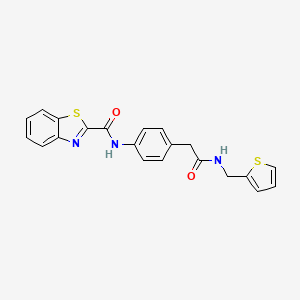 molecular formula C21H17N3O2S2 B2668315 N-(4-(2-oxo-2-((thiophen-2-ylmethyl)amino)ethyl)phenyl)benzo[d]thiazole-2-carboxamide CAS No. 1207047-18-4
