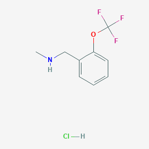 molecular formula C9H11ClF3NO B2668319 N-Methyl-1-[2-(trifluoromethoxy)phenyl]methanamine;hydrochloride CAS No. 2551115-89-8