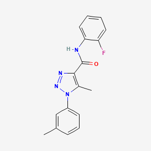 molecular formula C17H15FN4O B2668363 N-(2-fluorophenyl)-5-methyl-1-(3-methylphenyl)-1H-1,2,3-triazole-4-carboxamide CAS No. 890646-12-5