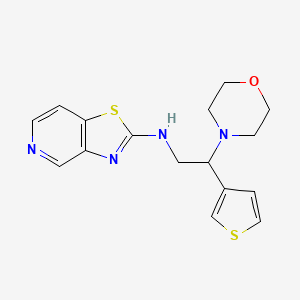 molecular formula C16H18N4OS2 B2668379 N-[2-(morpholin-4-yl)-2-(thiophen-3-yl)ethyl]-[1,3]thiazolo[4,5-c]pyridin-2-amine CAS No. 2380186-08-1