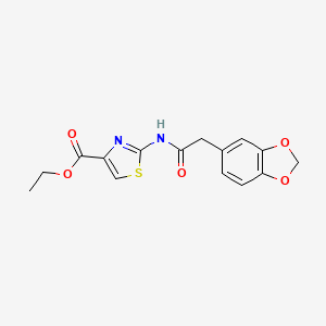 Ethyl 2-(2-(benzo[d][1,3]dioxol-5-yl)acetamido)thiazole-4-carboxylate