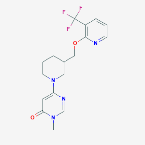 3-Methyl-6-[3-[[3-(trifluoromethyl)pyridin-2-yl]oxymethyl]piperidin-1-yl]pyrimidin-4-one