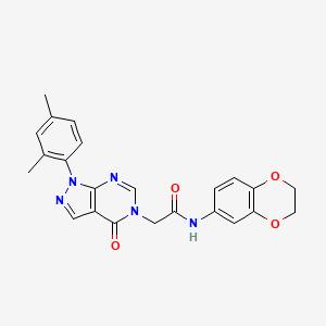 molecular formula C23H21N5O4 B2668395 N-(2,3-dihydro-1,4-benzodioxin-6-yl)-2-[1-(2,4-dimethylphenyl)-4-oxo-1H,4H,5H-pyrazolo[3,4-d]pyrimidin-5-yl]acetamide CAS No. 895000-44-9