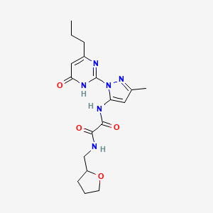 N1-(3-methyl-1-(6-oxo-4-propyl-1,6-dihydropyrimidin-2-yl)-1H-pyrazol-5-yl)-N2-((tetrahydrofuran-2-yl)methyl)oxalamide