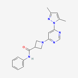 1-(6-(3,5-dimethyl-1H-pyrazol-1-yl)pyrimidin-4-yl)-N-phenylazetidine-3-carboxamide