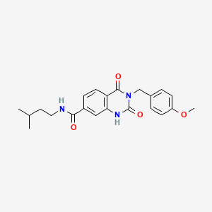 molecular formula C22H25N3O4 B2668411 N-isopentyl-3-(4-methoxybenzyl)-2,4-dioxo-1,2,3,4-tetrahydroquinazoline-7-carboxamide CAS No. 892275-17-1