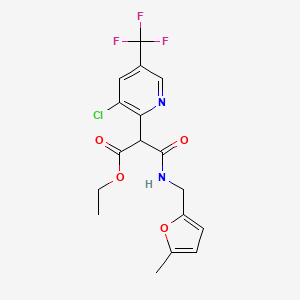 Ethyl 2-[3-chloro-5-(trifluoromethyl)-2-pyridinyl]-3-{[(5-methyl-2-furyl)methyl]amino}-3-oxopropanoate