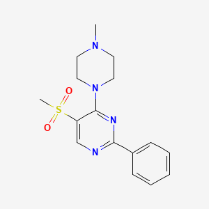 4-(4-Methylpiperazino)-5-(methylsulfonyl)-2-phenylpyrimidine