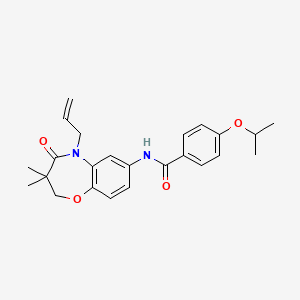 molecular formula C24H28N2O4 B2668465 N-(5-allyl-3,3-dimethyl-4-oxo-2,3,4,5-tetrahydrobenzo[b][1,4]oxazepin-7-yl)-4-isopropoxybenzamide CAS No. 921560-99-8