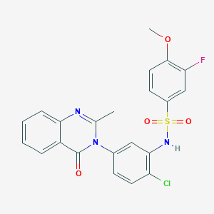 N-(2-chloro-5-(2-methyl-4-oxoquinazolin-3(4H)-yl)phenyl)-3-fluoro-4-methoxybenzenesulfonamide