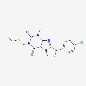 3-butyl-8-(4-chlorophenyl)-1-methyl-1H,2H,3H,4H,6H,7H,8H-imidazo[1,2-g]purine-2,4-dione