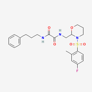 N1-((3-((4-fluoro-2-methylphenyl)sulfonyl)-1,3-oxazinan-2-yl)methyl)-N2-(3-phenylpropyl)oxalamide