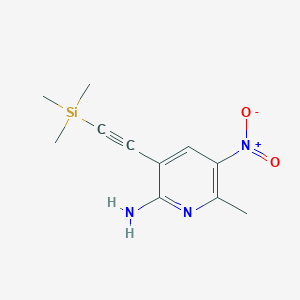 6-Methyl-5-nitro-3-((trimethylsilyl)ethynyl)pyridin-2-amine