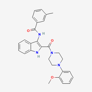 N-(2-(4-(2-methoxyphenyl)piperazine-1-carbonyl)-1H-indol-3-yl)-3-methylbenzamide