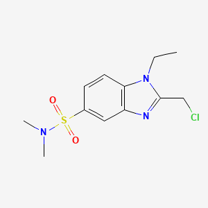 molecular formula C12H16ClN3O2S B2668528 2-(chloromethyl)-1-ethyl-N,N-dimethyl-1H-benzimidazole-5-sulfonamide CAS No. 730951-12-9
