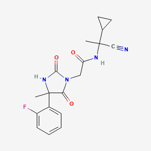 N-(1-cyano-1-cyclopropylethyl)-2-[4-(2-fluorophenyl)-4-methyl-2,5-dioxoimidazolidin-1-yl]acetamide