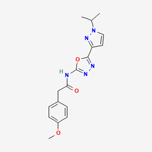 N-(5-(1-isopropyl-1H-pyrazol-3-yl)-1,3,4-oxadiazol-2-yl)-2-(4-methoxyphenyl)acetamide