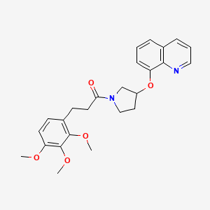 1-(3-(Quinolin-8-yloxy)pyrrolidin-1-yl)-3-(2,3,4-trimethoxyphenyl)propan-1-one