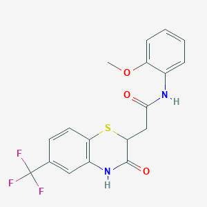 N-(2-methoxyphenyl)-2-[3-oxo-6-(trifluoromethyl)-3,4-dihydro-2H-1,4-benzothiazin-2-yl]acetamide