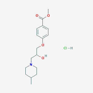 molecular formula C17H26ClNO4 B2668565 Methyl 4-(2-hydroxy-3-(4-methylpiperidin-1-yl)propoxy)benzoate hydrochloride CAS No. 1177503-08-0