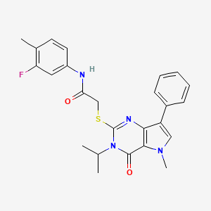 N-(3-fluoro-4-methylphenyl)-2-((3-isopropyl-5-methyl-4-oxo-7-phenyl-4,5-dihydro-3H-pyrrolo[3,2-d]pyrimidin-2-yl)thio)acetamide