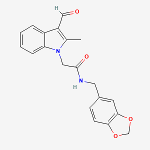 N-(1,3-benzodioxol-5-ylmethyl)-2-(3-formyl-2-methyl-1H-indol-1-yl)acetamide
