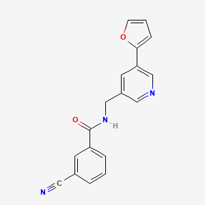 3-cyano-N-((5-(furan-2-yl)pyridin-3-yl)methyl)benzamide