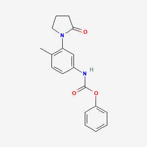 molecular formula C18H18N2O3 B2668609 phenyl N-[4-methyl-3-(2-oxopyrrolidin-1-yl)phenyl]carbamate CAS No. 941957-37-5