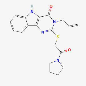 2-(2-oxo-2-pyrrolidin-1-ylethyl)sulfanyl-3-prop-2-enyl-5H-pyrimido[5,4-b]indol-4-one