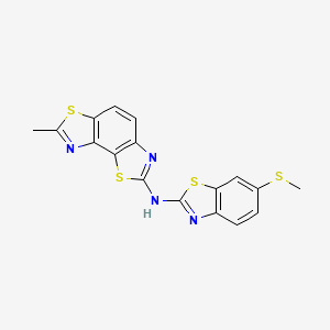 molecular formula C17H12N4S4 B2668634 7-methyl-N-(6-methylsulfanyl-1,3-benzothiazol-2-yl)-[1,3]thiazolo[5,4-e][1,3]benzothiazol-2-amine CAS No. 890951-82-3