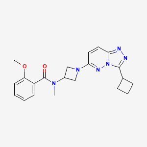 molecular formula C21H24N6O2 B2668635 N-(1-(3-cyclobutyl-[1,2,4]triazolo[4,3-b]pyridazin-6-yl)azetidin-3-yl)-2-methoxy-N-methylbenzamide CAS No. 2309259-07-0