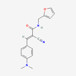 molecular formula C17H17N3O2 B2668636 2-Cyano-3-(4-dimethylamino-phenyl)-N-furan-2-ylmethyl-acrylamide CAS No. 1164459-22-6