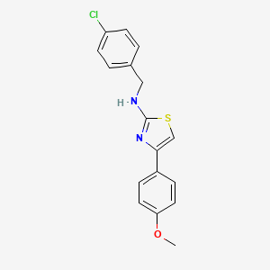 molecular formula C17H15ClN2OS B2668657 N-[(4-chlorophenyl)methyl]-4-(4-methoxyphenyl)-1,3-thiazol-2-amine CAS No. 866010-08-4