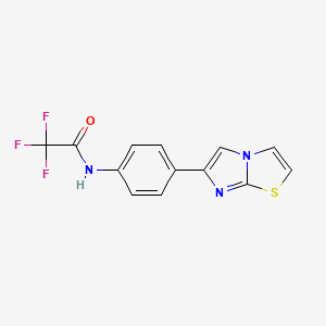 molecular formula C13H8F3N3OS B2668658 2,2,2-trifluoro-N-(4-(imidazo[2,1-b]thiazol-6-yl)phenyl)acetamide CAS No. 893989-63-4