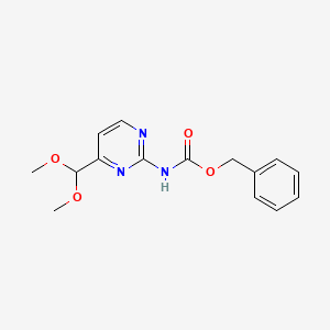 molecular formula C15H17N3O4 B2668670 Benzyl (4-(dimethoxymethyl)pyrimidin-2-yl)carbamate CAS No. 1312764-25-2