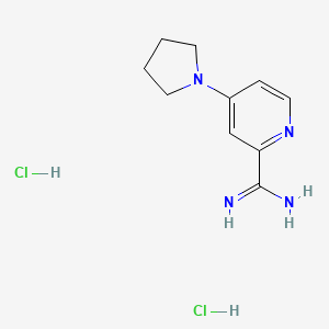 molecular formula C10H16Cl2N4 B2668688 4-(Pyrrolidin-1-yl)pyridine-2-carboximidamide dihydrochloride CAS No. 1803604-36-5