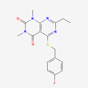 7-ethyl-5-((4-fluorobenzyl)thio)-1,3-dimethylpyrimido[4,5-d]pyrimidine-2,4(1H,3H)-dione