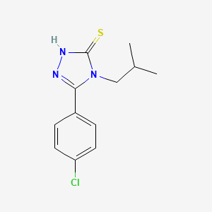 molecular formula C12H14ClN3S B2668694 5-(4-Chlorophenyl)-4-isobutyl-4H-1,2,4-triazole-3-thiol CAS No. 23711-26-4