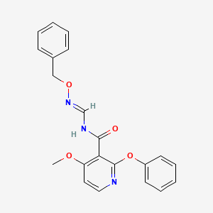 molecular formula C21H19N3O4 B2668702 N-{[(benzyloxy)imino]methyl}-4-methoxy-2-phenoxynicotinamide CAS No. 478262-41-8