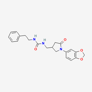 1-((1-(Benzo[d][1,3]dioxol-5-yl)-5-oxopyrrolidin-3-yl)methyl)-3-phenethylurea