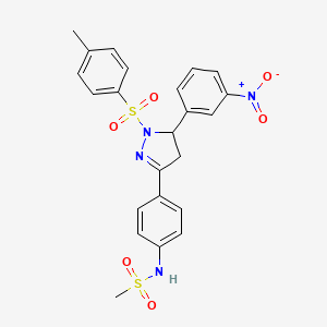 N-(4-(5-(3-nitrophenyl)-1-tosyl-4,5-dihydro-1H-pyrazol-3-yl)phenyl)methanesulfonamide