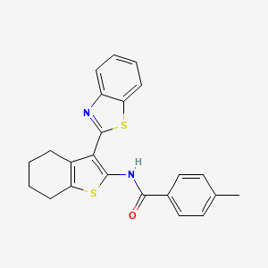 N-[3-(1,3-benzothiazol-2-yl)-4,5,6,7-tetrahydro-1-benzothiophen-2-yl]-4-methylbenzamide